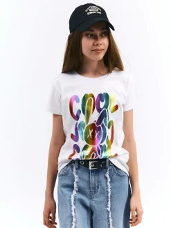 GATE Bawełniana koszulka z nadrukiem|Dzieci Dziewczynki·Koszulki I Topy