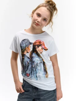 GATE Bawełniana koszulka z nadrukiem|Dzieci Dziewczynki·Koszulki I Topy