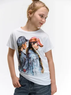 GATE Bawełniana koszulka z nadrukiem|Dzieci Dziewczynki·Koszulki I Topy