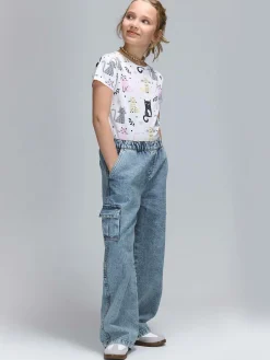 GATE Bawełniana koszulka z nadrukiem|Dzieci Dziewczynki·Koszulki I Topy