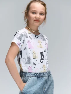 GATE Bawełniana koszulka z nadrukiem|Dzieci Dziewczynki·Koszulki I Topy