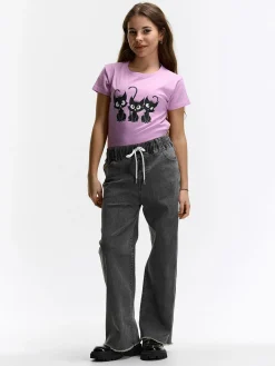 GATE Bawełniana koszulka z nadrukiem|Dzieci Dziewczynki·Koszulki I Topy