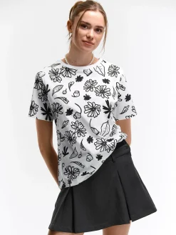 GATE Bawełniana koszulka z nadrukiem| Koszulki I Topy·Koszulki