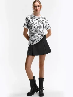 GATE Bawełniana koszulka z nadrukiem| Koszulki I Topy·Koszulki