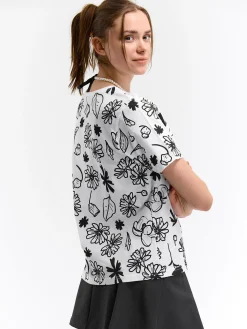 GATE Bawełniana koszulka z nadrukiem| Koszulki I Topy·Koszulki