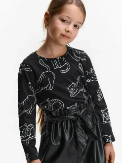 GATE Bawełniana koszulka z nadrukiem|Dzieci Dziewczynki·Koszulki I Topy