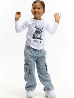 GATE Bawełniana koszulka z nadrukiem|Dzieci Dziewczynki·Koszulki I Topy