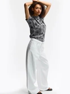 GATE Bawełniana koszulka z nadrukiem| Koszulki I Topy·Koszulki