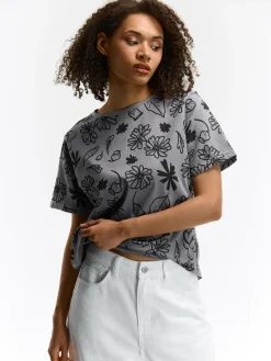 GATE Bawełniana koszulka z nadrukiem| Koszulki I Topy·Koszulki