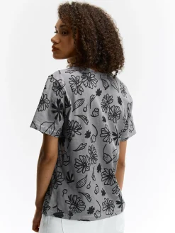 GATE Bawełniana koszulka z nadrukiem| Koszulki I Topy·Koszulki