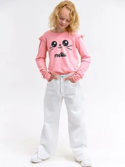 GATE Bawełniana koszulka z nadrukiem|Dzieci Dziewczynki·Koszulki I Topy