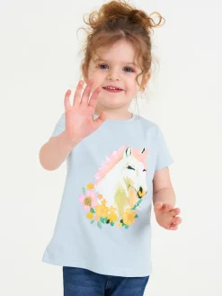 GATE Bawełniana koszulka z nadrukiem jednorożca|Dzieci Dziewczynki·Koszulki I Topy