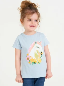 GATE Bawełniana koszulka z nadrukiem jednorożca|Dzieci Dziewczynki·Koszulki I Topy