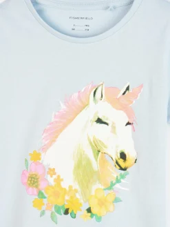 GATE Bawełniana koszulka z nadrukiem jednorożca|Dzieci Dziewczynki·Koszulki I Topy