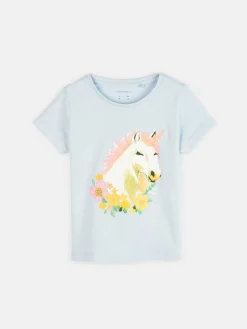 GATE Bawełniana koszulka z nadrukiem jednorożca|Dzieci Dziewczynki·Koszulki I Topy