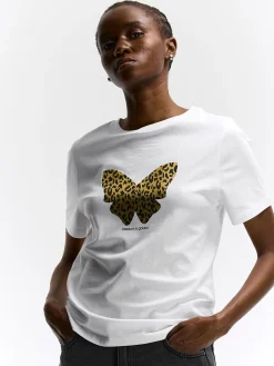 GATE Bawełniana koszulka z nadrukiem| Koszulki I Topy·Koszulki|Koszulki I Topy·Koszulki Z Nadrukiem