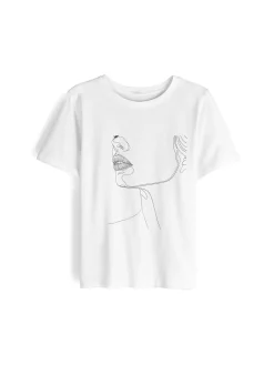 GATE Bawełniana koszulka z nadrukiem| Koszulki I Topy·Koszulki|Koszulki I Topy·Koszulki Z Nadrukiem