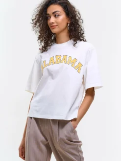 GATE Bawełniana koszulka z napisem| Koszulki I Topy·Koszulki|Koszulki I Topy·Koszulki Z Nadrukiem