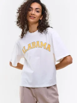 GATE Bawełniana koszulka z napisem| Koszulki I Topy·Koszulki|Koszulki I Topy·Koszulki Z Nadrukiem