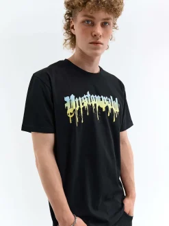 GATE Bawełniana koszulka z napisem| Koszulki·Koszulki ☀️|Koszulki·Koszulki Z Nadrukiem