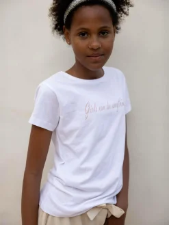 GATE Bawełniana koszulka z napisem|Dzieci Dziewczynki·Koszulki I Topy