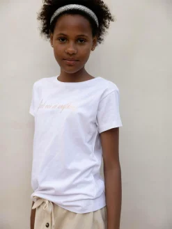 GATE Bawełniana koszulka z napisem|Dzieci Dziewczynki·Koszulki I Topy