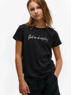 GATE Bawełniana koszulka z napisem|Dzieci Dziewczynki·Koszulki I Topy