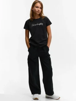 GATE Bawełniana koszulka z napisem|Dzieci Dziewczynki·Koszulki I Topy