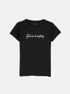 GATE Bawełniana koszulka z napisem|Dzieci Dziewczynki·Koszulki I Topy