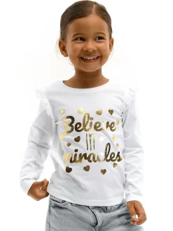 GATE Bawełniana koszulka z napisem|Dzieci Dziewczynki·Koszulki I Topy