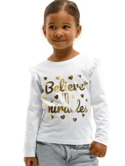 GATE Bawełniana koszulka z napisem|Dzieci Dziewczynki·Koszulki I Topy