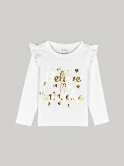 GATE Bawełniana koszulka z napisem|Dzieci Dziewczynki·Koszulki I Topy