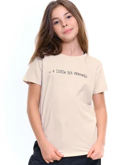 GATE Bawełniana koszulka z napisem|Dzieci Dziewczynki·Koszulki I Topy