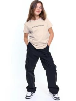 GATE Bawełniana koszulka z napisem|Dzieci Dziewczynki·Koszulki I Topy