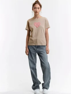 GATE Bawełniana koszulka z wypukłym nadrukiem| Koszulki I Topy·Koszulki|Koszulki I Topy·Koszulki Z Nadrukiem