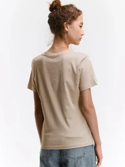 GATE Bawełniana koszulka z wypukłym nadrukiem| Koszulki I Topy·Koszulki|Koszulki I Topy·Koszulki Z Nadrukiem