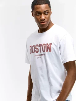 GATE Bawełniana koszulka z wypukłym napisem| Koszulki·Koszulki ☀️|Koszulki·Koszulki Z Nadrukiem