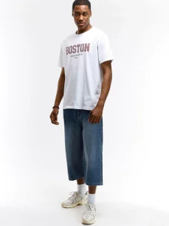 GATE Bawełniana koszulka z wypukłym napisem| Koszulki·Koszulki ☀️|Koszulki·Koszulki Z Nadrukiem