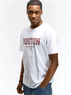 GATE Bawełniana koszulka z wypukłym napisem| Koszulki·Koszulki ☀️|Koszulki·Koszulki Z Nadrukiem