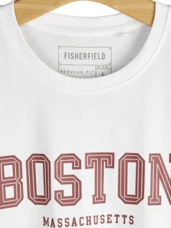 GATE Bawełniana koszulka z wypukłym napisem| Koszulki·Koszulki ☀️|Koszulki·Koszulki Z Nadrukiem