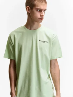 GATE Bawełniana koszulka z wypukłym napisem| Koszulki·Koszulki ☀️|Koszulki·Koszulki Z Nadrukiem