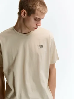 GATE Bawełniana koszulka z wypukłym napisem| Koszulki·Koszulki ☀️|Koszulki·Basic Koszulki I Podkoszulki