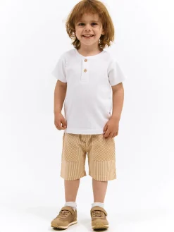 GATE Bawełniana koszulka zapinana na guziki|Dzieci Chłopcy·Koszulki