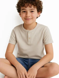 GATE Bawełniana koszulka zapinana na guziki|Dzieci Chłopcy·Koszulki