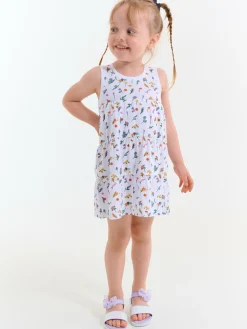GATE Bawełniana sukienka w kwiatowy print|Dzieci Dziewczynki·Sukienki