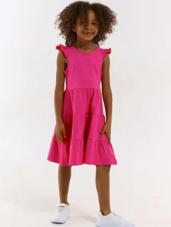 GATE Bawełniana sukienka z falbankami|Dzieci Baby|Dziewczynki·Sukienki