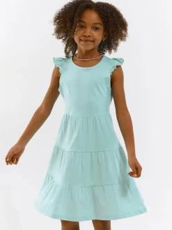 GATE Bawełniana sukienka z falbankami|Dzieci Baby|Dziewczynki·Sukienki