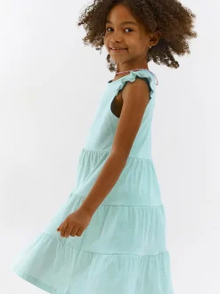 GATE Bawełniana sukienka z falbankami|Dzieci Baby|Dziewczynki·Sukienki