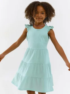 GATE Bawełniana sukienka z falbankami|Dzieci Baby|Dziewczynki·Sukienki