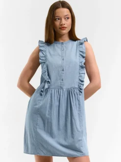 GATE Bawełniana sukienka z falbaną| Kategorie·Sukienki